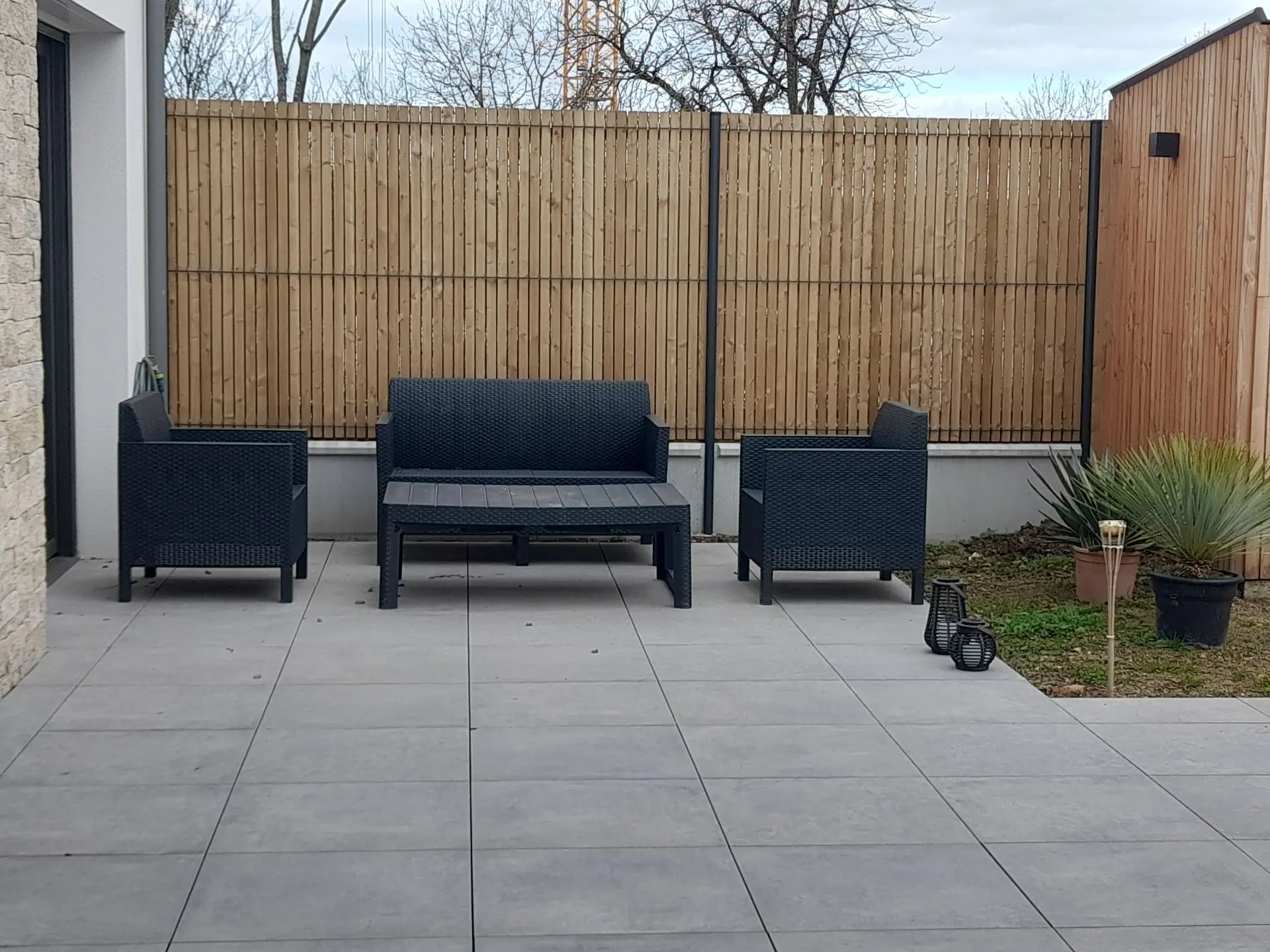 Terrasse en dallage sur plots 60 x 60 Kobe Béryl